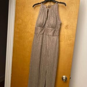 R&M Richards Metallic Maxi Dress - Gold
